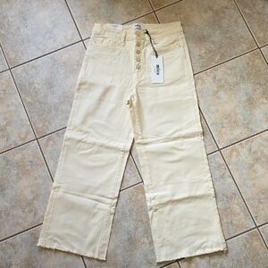 MiH Jeans Women's Wide Leg High-Rise Jeans in Cream